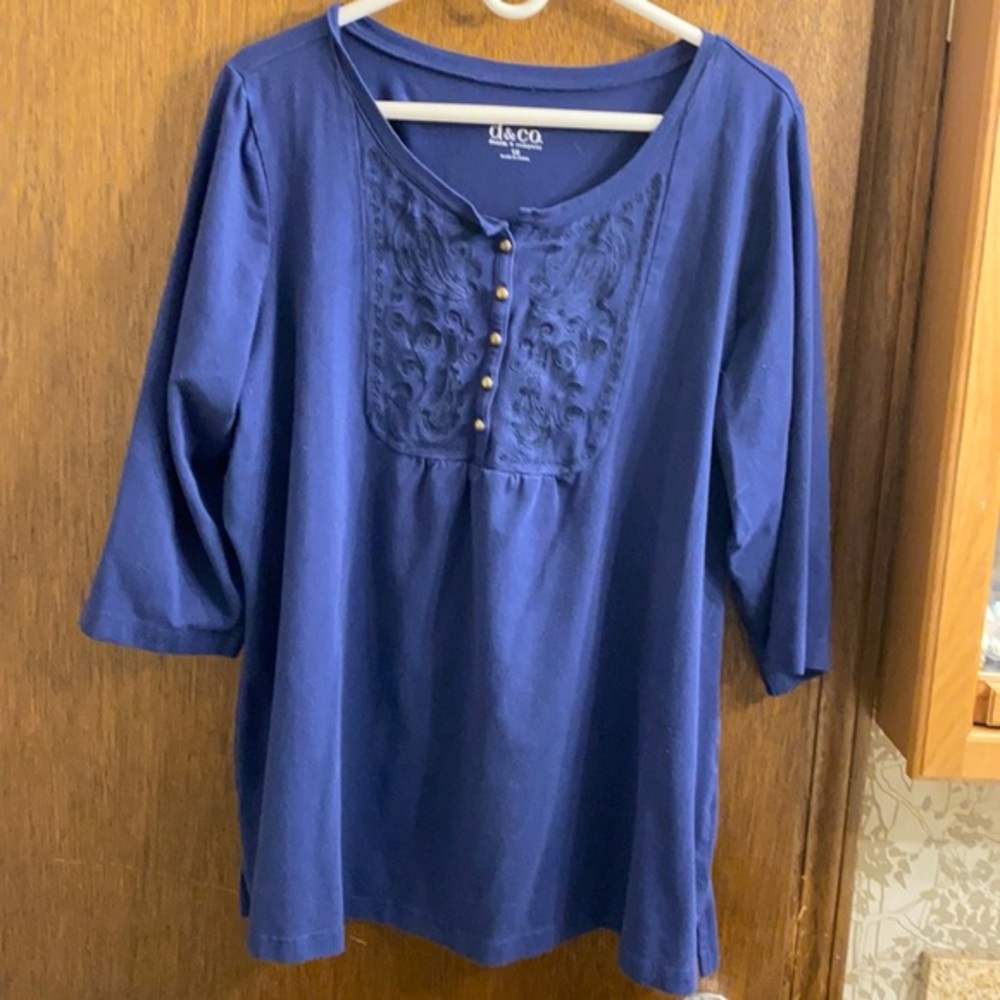 Navy pullover tunic SIZE IX EUC